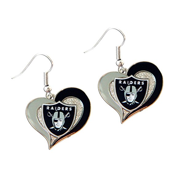 NFL Logo 3/4" Swirl Heart Dangle Earring Set