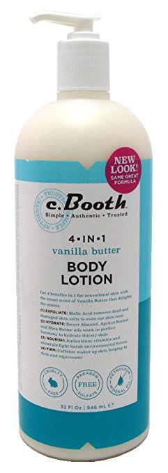 C.Booth 4-In-1 Multi-Action Body Lotion Vanilla Butter 32oz (2 Pack)