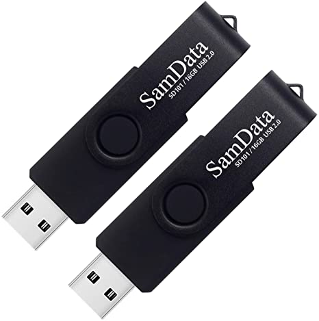 SamData 16GB USB Flash Drives 2 Pack 16GB Thumb Drives Memory Stick Jump Drive with LED Light for Storage and Backup (2 Pack Black)