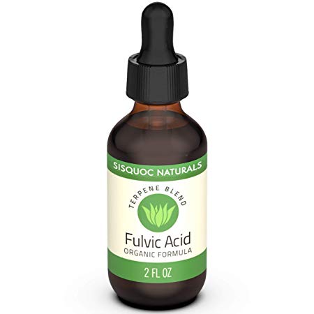 Sisquoc Naturals FULVIC ACID - High Quality & Pure Trace Minerals, Increases Energy, Relives Pain & Helps Digestion, Organic Terpene Blend (2 Ounce Bottle)