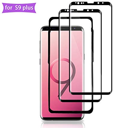 HOLOO S9 Plus Screen Protector Glass (2 PACK) (Alignment Frame Tool), Galaxy S9 Plus Screen Protector Tempered Glass Full Cover/ 3D Curved/Case Friendly/HD Crystal Film for Samsung Galaxy S9 Plus