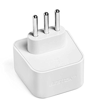 BESTEK Grounded Universal Travel Adapter, International Travel Charger Plug(Type-L) for Italy, Chile,Uruguay