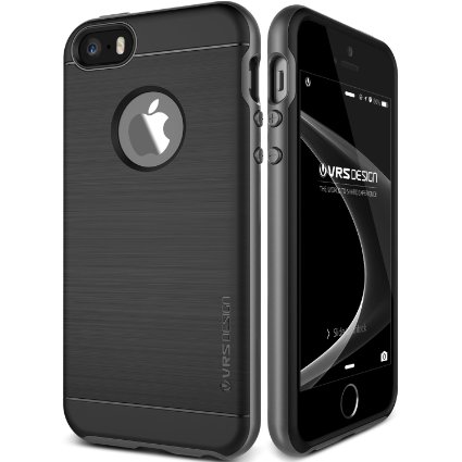 iPhone SE Case VRS Design High Pro ShieldSteel Silver - Brushed Metal TextureSlim Fit - For Apple iPhone SE