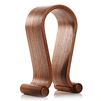 Wood Headphone Stand,VONOTO Wooden Brich Headphones Display Stand Wood Headset Holder Desk Display Hanger For All Headphone Size