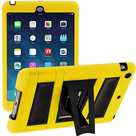 i-Blason ArmorBox 2 Layer Full-Body Case Protection Kick Stand with Built-In Screen Protector for Apple iPad mini with Retina Display (iPadmini2-ABH-Yellow/Black)