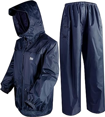 FWG Waterproof Workwear Rain Suit Set Nylon Jacket with Pants Durable for Gardening, Cleaning & Outdoor