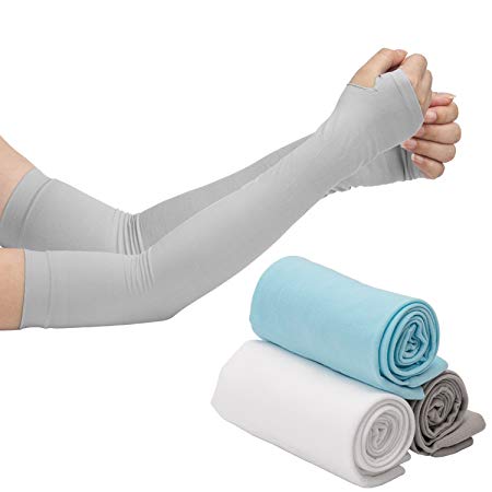 Arm Sleeves, LUTER Arm Cooling Sleeve Covers With UV Sun Protection, Anti Mosquito Bites Special Material and Compression Design for Cycling/Golf/Running/Basketbal/Driving/Climbing For Men and Women