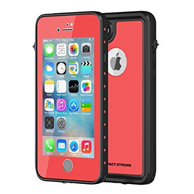 ImpactStrong iPhone 7 / iPhone 8 Waterproof Case [Fingerprint ID Compatible] Slim Full Body Protection for Apple iPhone 7 and iPhone 8 (4.7 inch) - Red