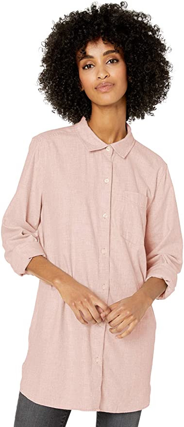 Amazon Brand - Goodthreads Women's Brushed Twill Long-Sleeve Button-Front Tunic Shirt