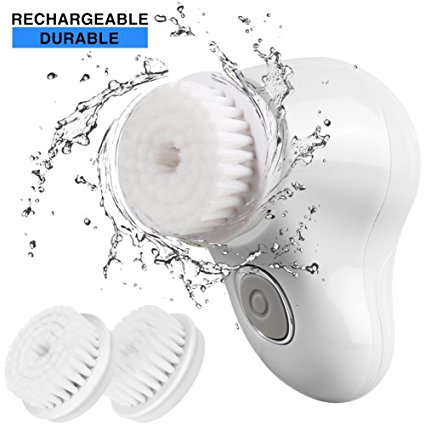 Sonic Facial Cleansing Brush Waterproof Deep Cleansing Pore Rechargeable Exfoliating Facial Spin Brush Face Scrubber Electric Skin Care Brush Set