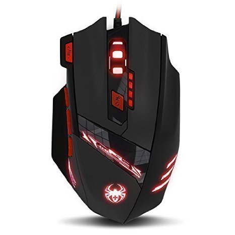 Jeecoo Zelotes 9200 DPI 8 Buttons Wired Optical Ergonomic MMO Gaming Mouse for PC Games