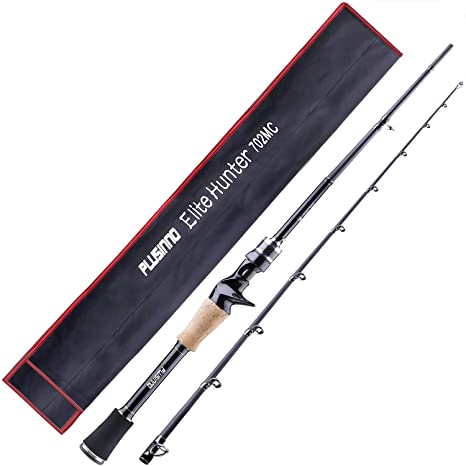 PLUSINNO Elite Hunter 7FT Fishing Rod, IM 6 Graphite Spinning Rod and Casting Rod, Stainless Steel Guides with SiC Inserts