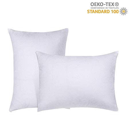Docamor 2-Pack Hypoallergenic Zippered Pillow Protectors, Breathable & Skin-Friendly Fabric. Waterproof/Dust Mite/Bed Bug Proof Pillow Covers - Vinyl Free
