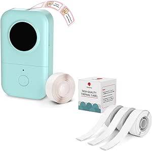 Phomemo D30 Label Maker with 4 Tapes - 3X Continuous White Tapes  1x 12mm 0.47 in White Tapes, Mini Bluetooth Label Maker Machie with Tapes