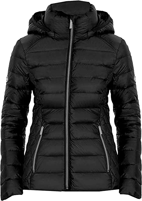 Michael Michael Kors Women's Black Hooded Down Packable Jacket Coat with Removable Hood