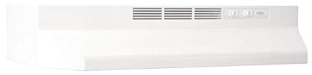 Broan 413001 Economy 30-Inch Two-Speed Non-Ducted Range Hood, White