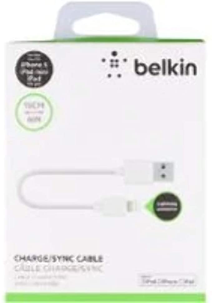 Belkin 6 Inch MIXIT Lightning to USB Cable, MFi-Certified iPhone Charging Cable for iPhone 11, 11 Pro, 11 Pro Max, XS, XS Max, XR, X, 8/8 Plus and More, White