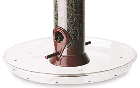 Droll Yankees Bird Feeder Tray, Platform Seed Catcher Accessory Attachment, Clear, OMT