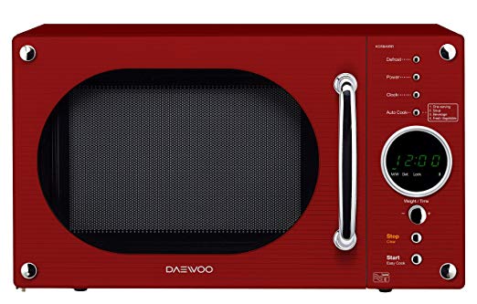 Daewoo Retro Microwave Oven, 23 Litre, Red