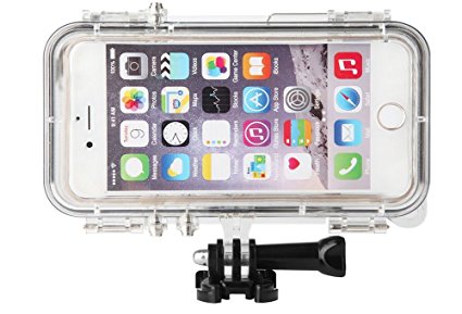 Extreme Waterproof Sports Case for iPhone 6S/6 4.7" 170° Wide Angle Lens Shock-Proof Cover Sensitive Touch Screen Mountable & Compatible w/ GoPro Accessory Turns iPhone into Action Camera (Black)