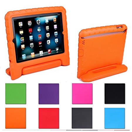 Aken Multi Function Child / Shock Proof Kids Cover Case with Stand / Handle for Apple iPad 2nd / 3rd / 4th Generation Tablet (iPad 2/3/4)(Orange)