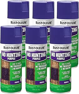 Rust-Oleum 270970-6PK Specialty No Hunting Purple Spray Paint, 12 oz, 6 Pack