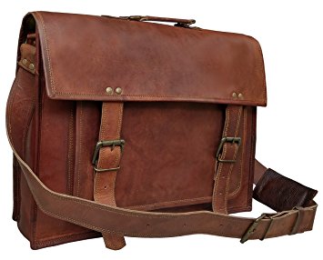 RK 18 Inch leather messenger bags for men women mens briefcase laptop bag best computer shoulder satchel school distressed bag