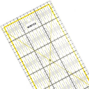 WINTEX Règle de couture pour patchwork universelle transparente - 15 cm x 60 cm -2 couleurs avec grille en cm - règle artisanale de coupe idéal pour patchwork japonais, couture et artisanat