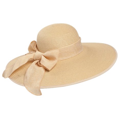 Home Prefer Women's Wide Brim Caps Summer Beach Straw Hats with Bow UPF50+ Sun Caps