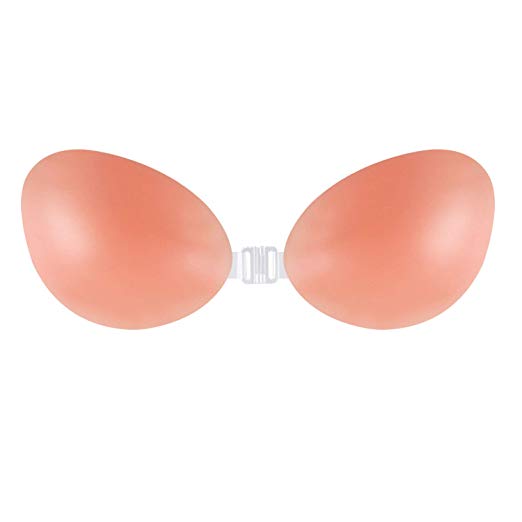 AOFU Adhesive Silicone Bra, Reusable Strapless Self Adhesive Silicone Invisible Push-up Bra for Women