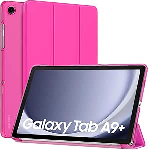 MoKo Case for Galaxy Tab A9 /A9 Plus 11 inch 2023, Slim Stand Protective Smart Cover with Hard PC Translucent Back Shell for Tab A9 Plus Tablet (SM-X210/X216/X218), Auto Wake/Sleep, Pitaya Red