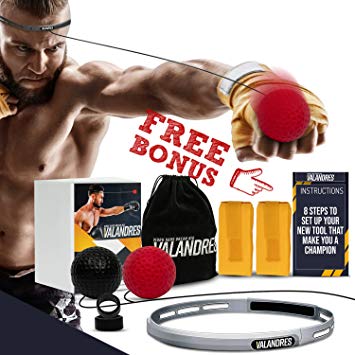 VALANDRES Fight Punching Boxing Reflex Ball – Premium Boxing Equipment Kit for Hand Eye Coordination Training for Kids and Adults - Get in Shape, Exercise &Have Fun Punch Speed Reaction Ball