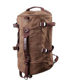 BESTOPE Vintage Men Casual Canvas Leather Backpack Rucksack Bookbag Satchel Hiking Bag for Travelling and Outdoor Activities While the Large Capacity Bag with Multifunction Design