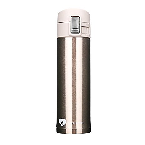 Thermos Insulated Stainless Double Steel Coffee or Tea Bottle, 16 Oz / 500 Ml, No Leak, Keeps Drinks Hot for up to 12 Hours (Silver)