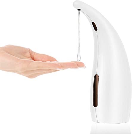 iMucci 300ml Automatic Soap Dispenser Touchless Handsfree Automatic Soap and Shower Dispenser Smart Sensing Foaming Soap Dispense Liquid Hand Wash Bathroom Countertop Soap Dispenser (White)