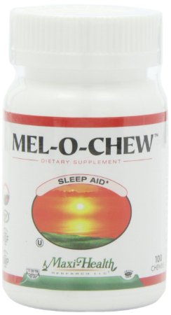 Maxi Health Mel-O-Chew - Chewable Melatonin - Sleep Aid - 1 Mg - Berry Flavor - 100 Chewies - Kosher