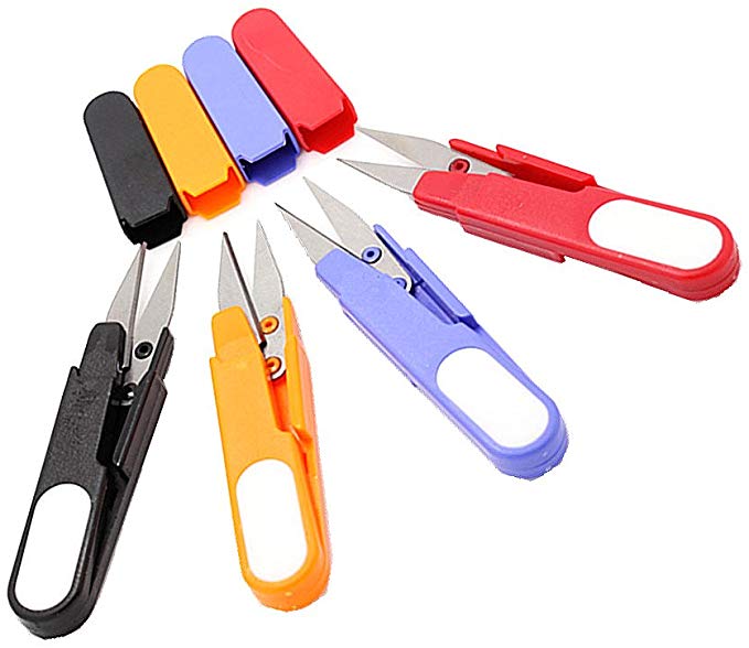 HuanX35 4336853583 4pcs Portable Scissor Multipurpose U-Type Cutter Shear Protective Cover DIY Projects(4 Colors), Pack