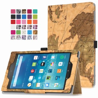 MoKo Fire HD 8 2015 Case - Slim Folding Cover with Auto Wake  Sleep for Amazon Kindle Fire HD 8 Inch Display Tablet 2015 Release Only Map H