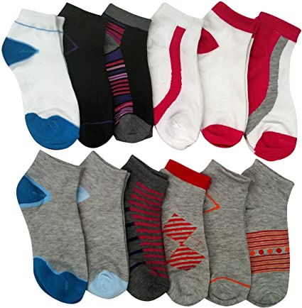 12 Pairs of Sockbin Ankle Socks for Women, Low Cut Colorful Fun Funky Sport Socks