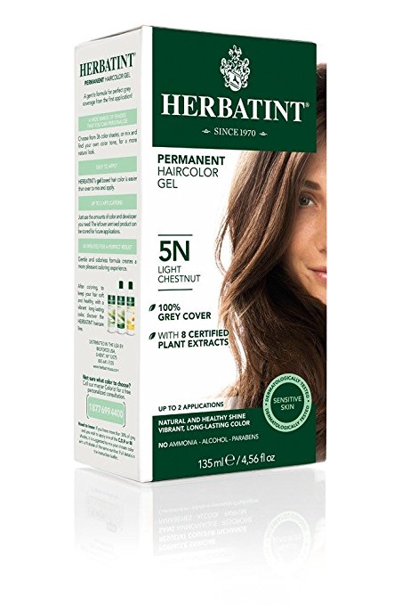 Herbatint Herbal Haircolor Permanent Gel 5N Light Chestnut 4.56 oz