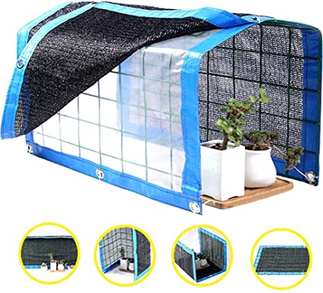 WINGOFFLY Foldable Plant Canopy with Shade Cloth and Rainproof Cover 75% Sunblock Balcony Sun Shade Net for Succulents Flowers, 16.5"x11.8"x11.8"