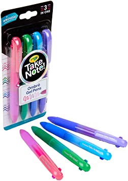 Crayola Washable Gel Pen Set, 3 Shades in 1 Pen, Office & School Supplies, 4 Count