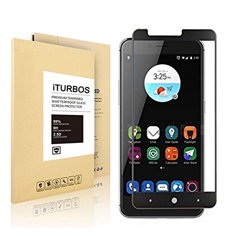ZTE ZMAX PRO Z981 Screen Protector Glass (Full Screen Coverage),iTURBOS Premium Tempered Glass Screen Protector (Black)