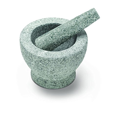 Jamie Oliver Cookware Range Pestle and Mortar, Natural Granite/Dark Grey, 15 cm