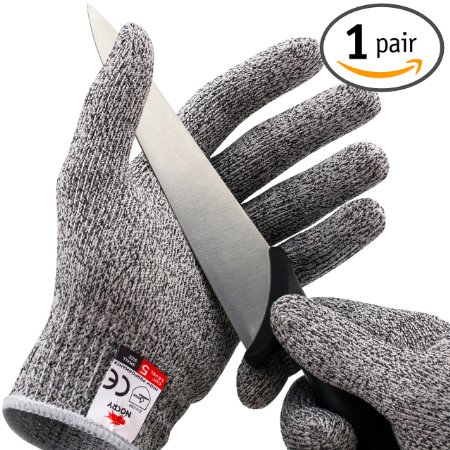 NoCry Cut Resistant Gloves - High Performance Level 5 Protection Food Grade Size Large Free Ebook Included