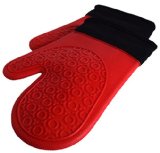 Atlas and Apollo Silicone Heat Resistant Oven Gloves - Red Pot Holders Oven Mitts for Grilling Cooking and Baking - Deluxe Padded Cotton Liner for Extra Protection - Non Stick Grip Glove 1 Pair Set