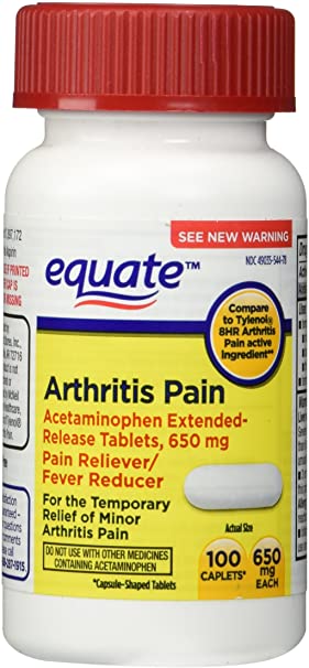 Equate - Arthritis Pain Reliever, Extended Release, Acetaminophen 650 Mg, 100-Count