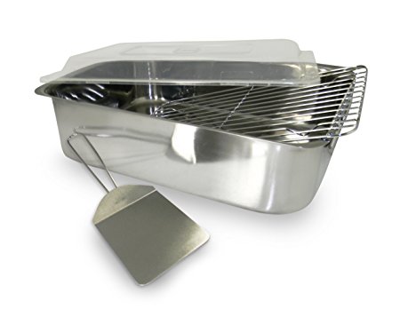 ExcelSteel 4-Piece Stainless Roaster with Cover, Rack and Spatula
