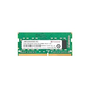 Transcend 8GB DDR4 3200 MHz Laptop Memory, up to 25.6GB/s. - 260 pin, 1.2V, 1Rx8, CL22 DIMM Type - Unbuffered SO-DIMM Memory - JM3200HSB-8G