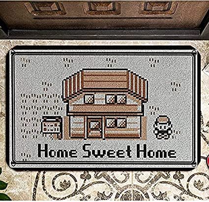 Customized Gaming Doormat,Home Sweet Home Doormat, Video Game Lover Gift, Gaming Gift Classic Game Lover Nerdy Rug Housewarming Gift Welcome Mat 20×32inches